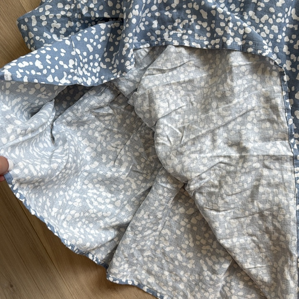 NEW- Matty M V-Neck Linen Tiered Dress in Blue Slate - Picture 9 of 9